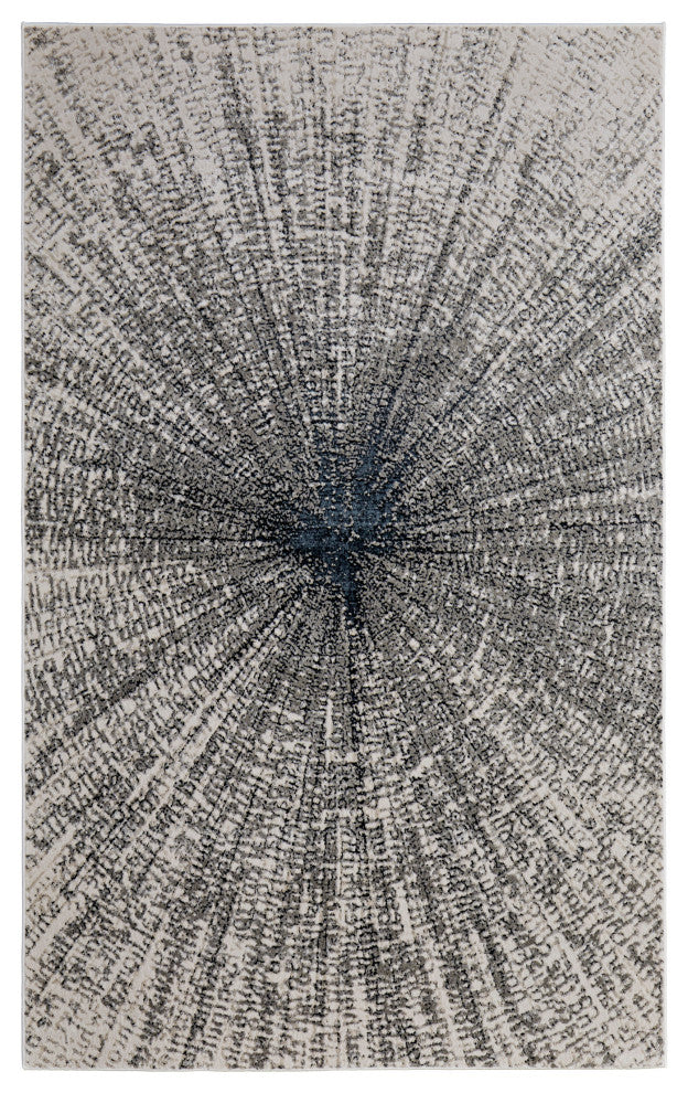 Orin Modern Abstract, Ivory/Gray/Blue, 3'11"x6' Accent Rug
