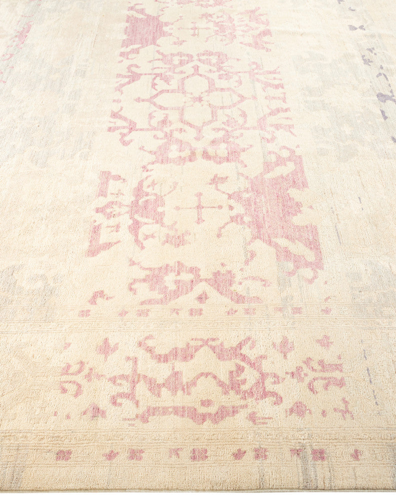 Eclectic, One-of-a-Kind Hand-Knotted Area Rug Ivory, 8'2"x11'4"