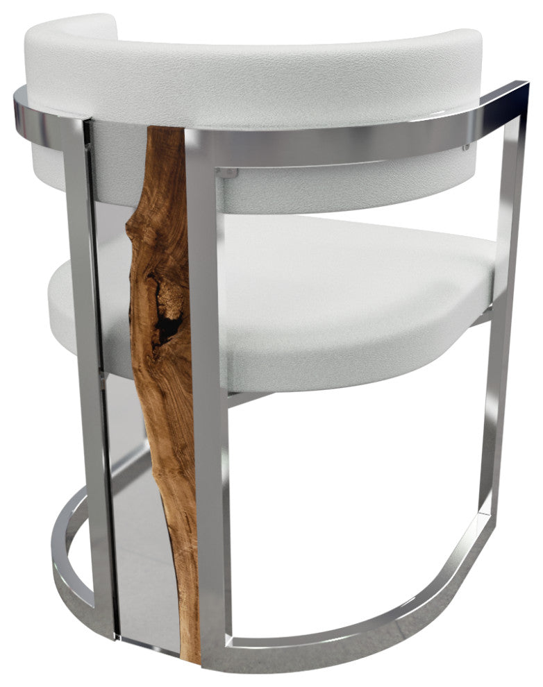 Matera Dining Chair, White Top and Chrome Base, 1 Piece