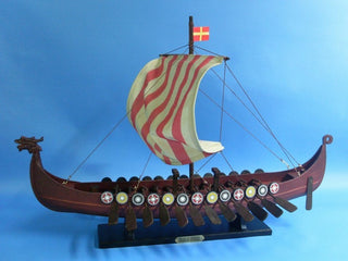 Wooden Viking Drakkar Model Boat, 24"