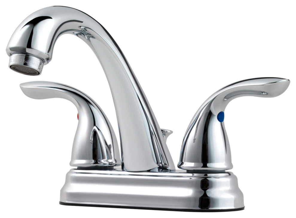 Pfirst Series 2-Handle 4" Centerset Bathroom Faucet, Polished Chrome