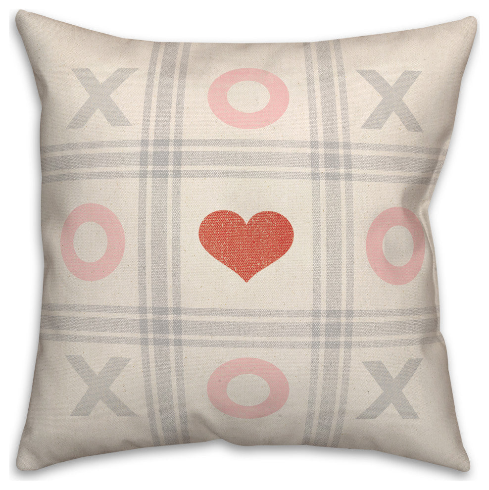 XOXO Tic Tac Toe 18x18 Spun Poly Pillow