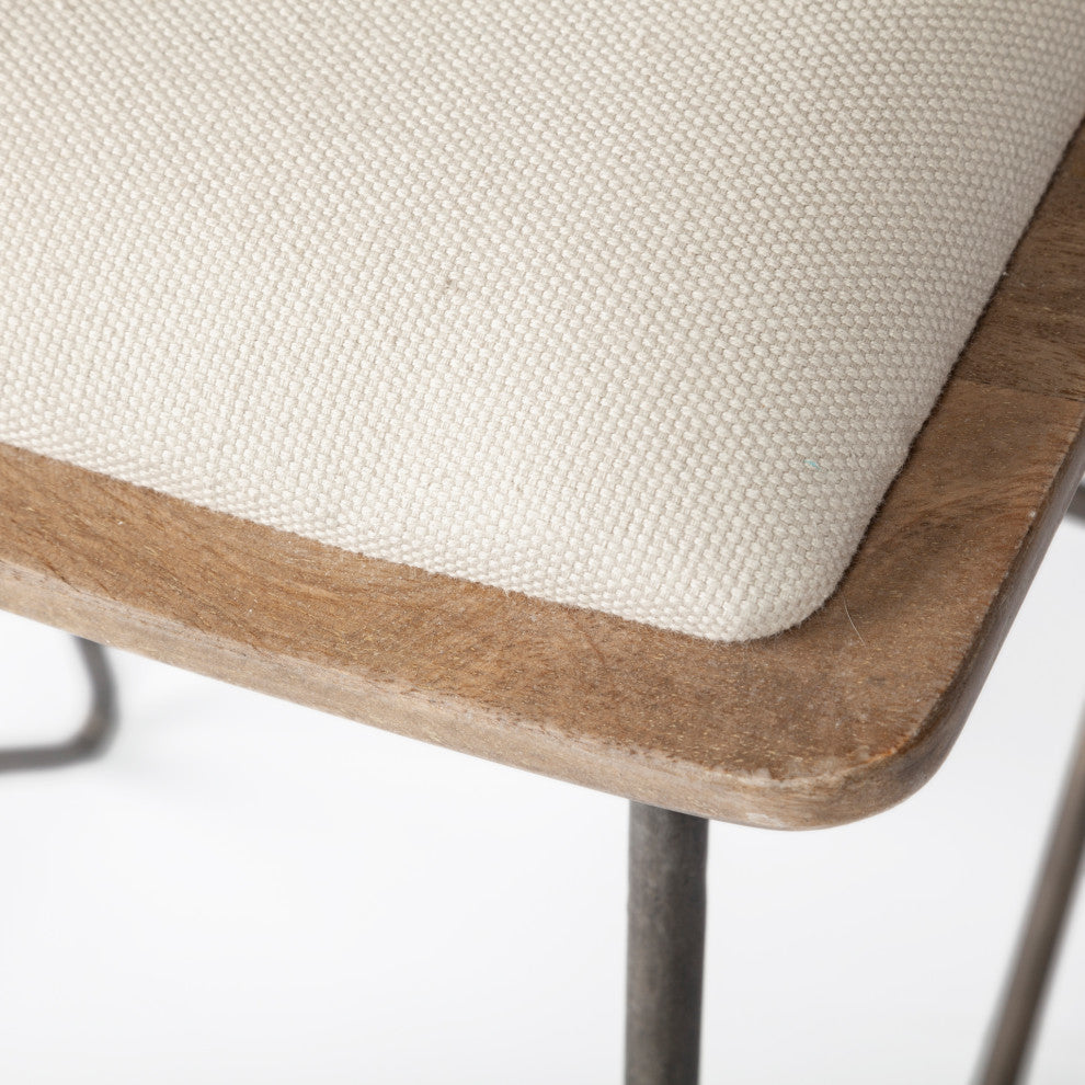 Katniss Cream Fabric Seat with Gold Metal Frame Bar Stool