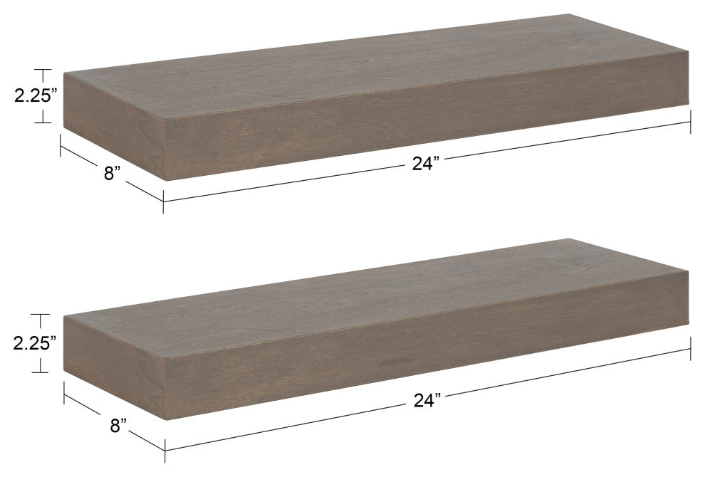 Havlock Wood Shelf Set, Gray 2 Piece 24 inch