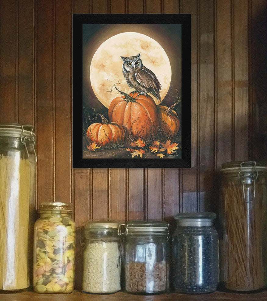 "In the Pumpkin Patch" By John Rossini, Printed Wall Art, Black Frame