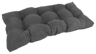 42"x19" Squared Micro Suede Tufted Loveseat Cushion, Steel Gray