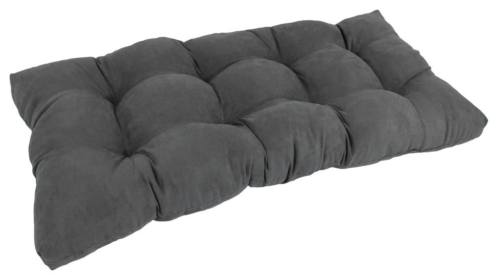 42"x19" Squared Micro Suede Tufted Loveseat Cushion, Steel Gray
