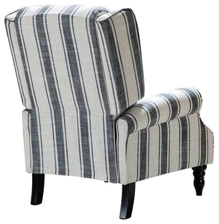 Modern Manual Wingback Recliner Set of 2, Stripe Black