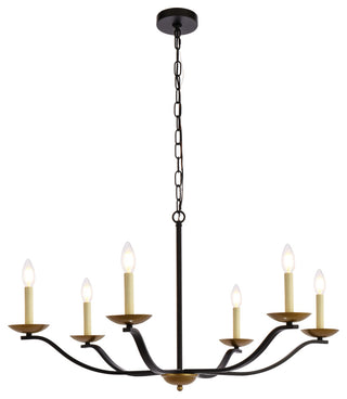 Tobias 36" Pendant, Black and Brass