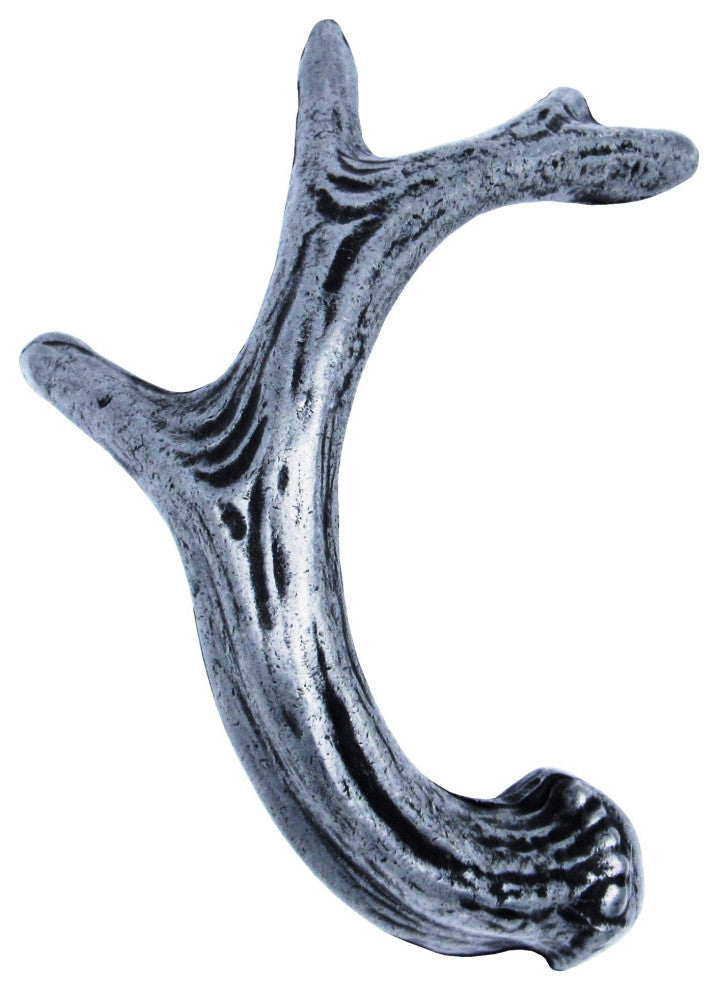 Antler Right Facing Cabinet Pull, Pewter