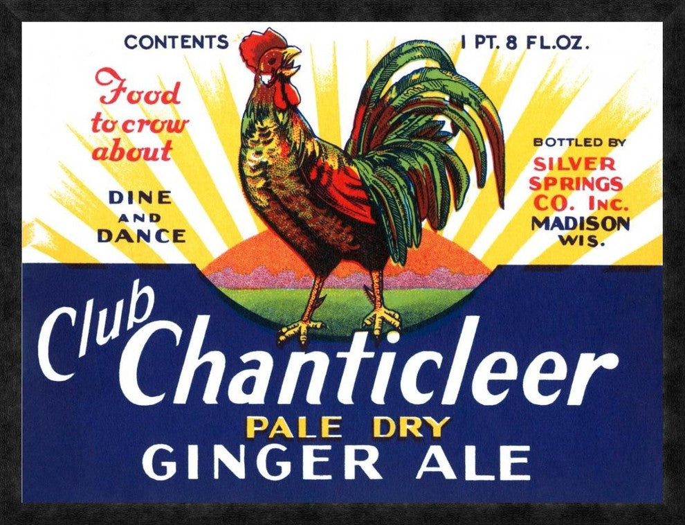 "Club Chanticleer Pale Dry Ginger Ale"  by Vintage Booze Labels, 38x29"