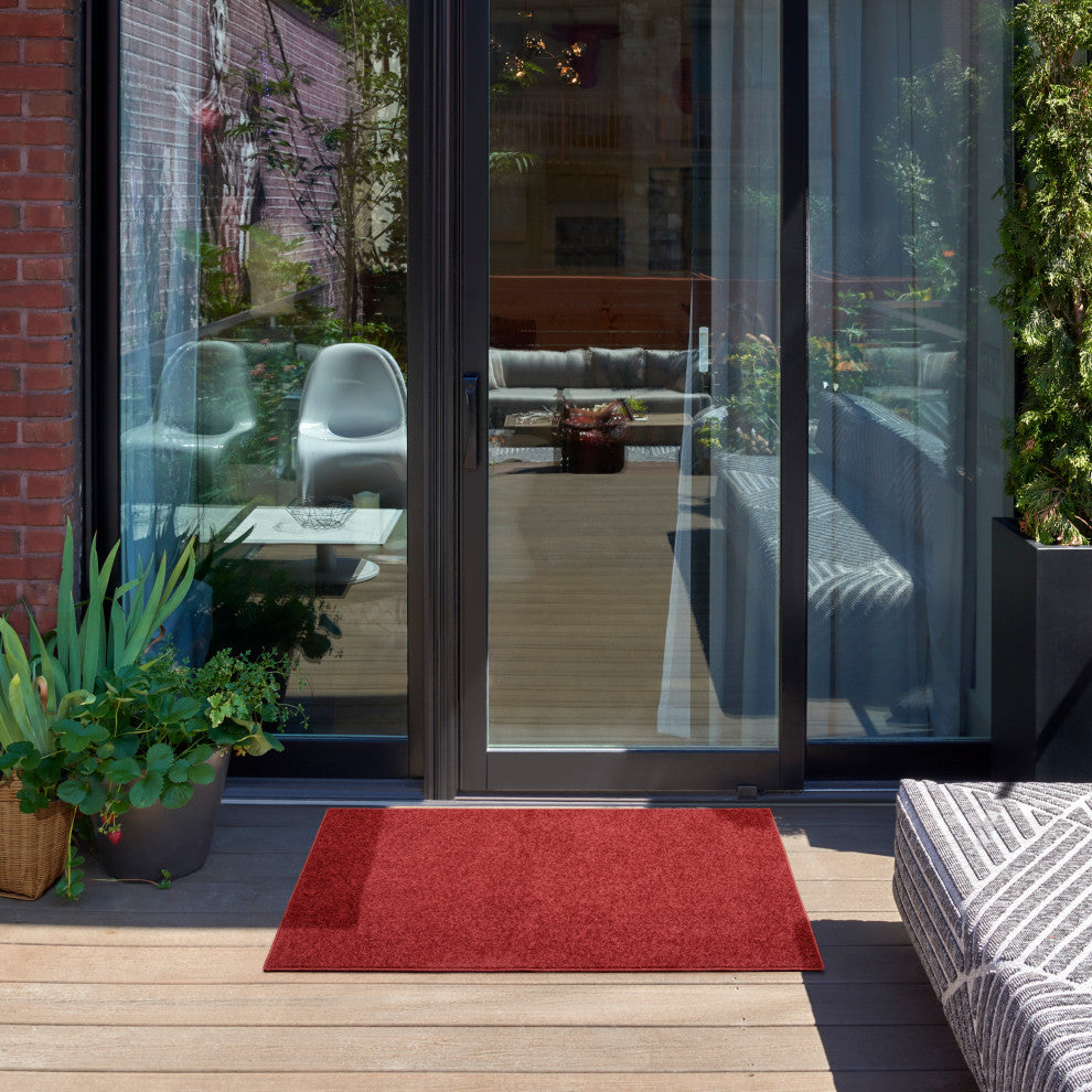 Nourison Essentials 2' x 4' Brick Red Outdoor Area Rug