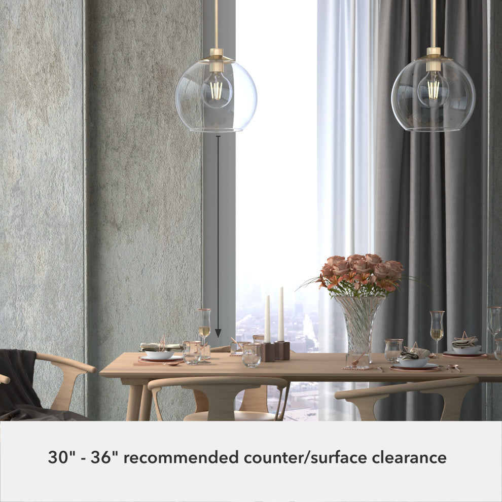 Xidane Alturas Gold, Clear Glass 1-Light Pendant