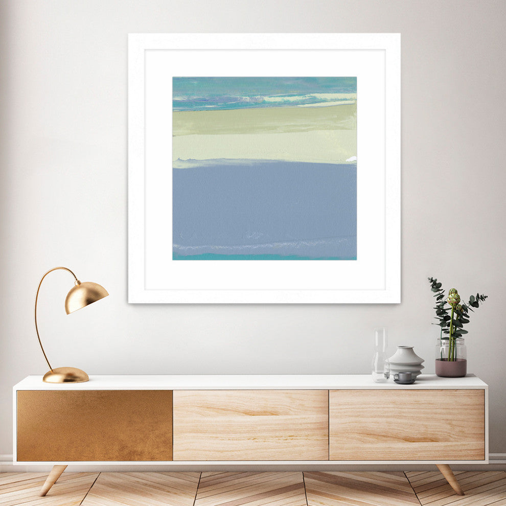 "Blue Coast I" Matted and Framed, 36" x 36"