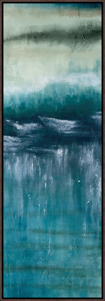 Oceana III, 21.25"x61.25", Espresso Natural Wood Gallery Floater
