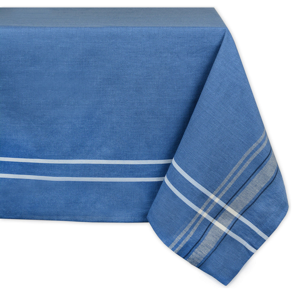 DII Blue French Chambray Tablecloth 60"x120"