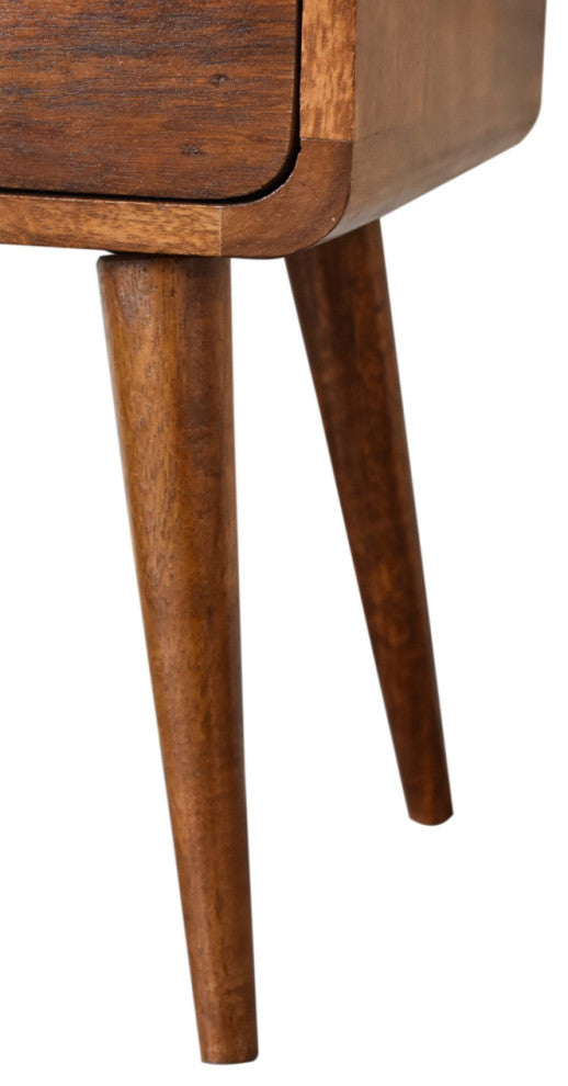 Mini Chestnut Curved Nightsand