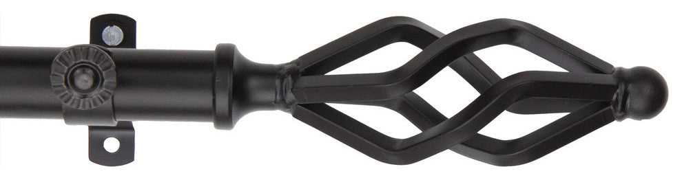 Vinci 13/16" 4-Sided Bay Window Curtain Rod, Black