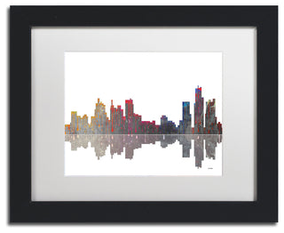 'Boston, Massachusetts Skyline' Matted Framed Canvas Art by Marlene Watson