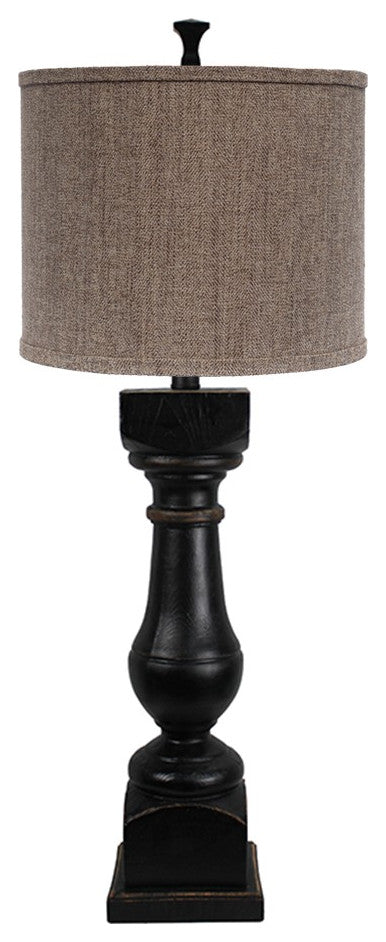 Rustic Maple Brown Herringbone Tweed Table Lamp