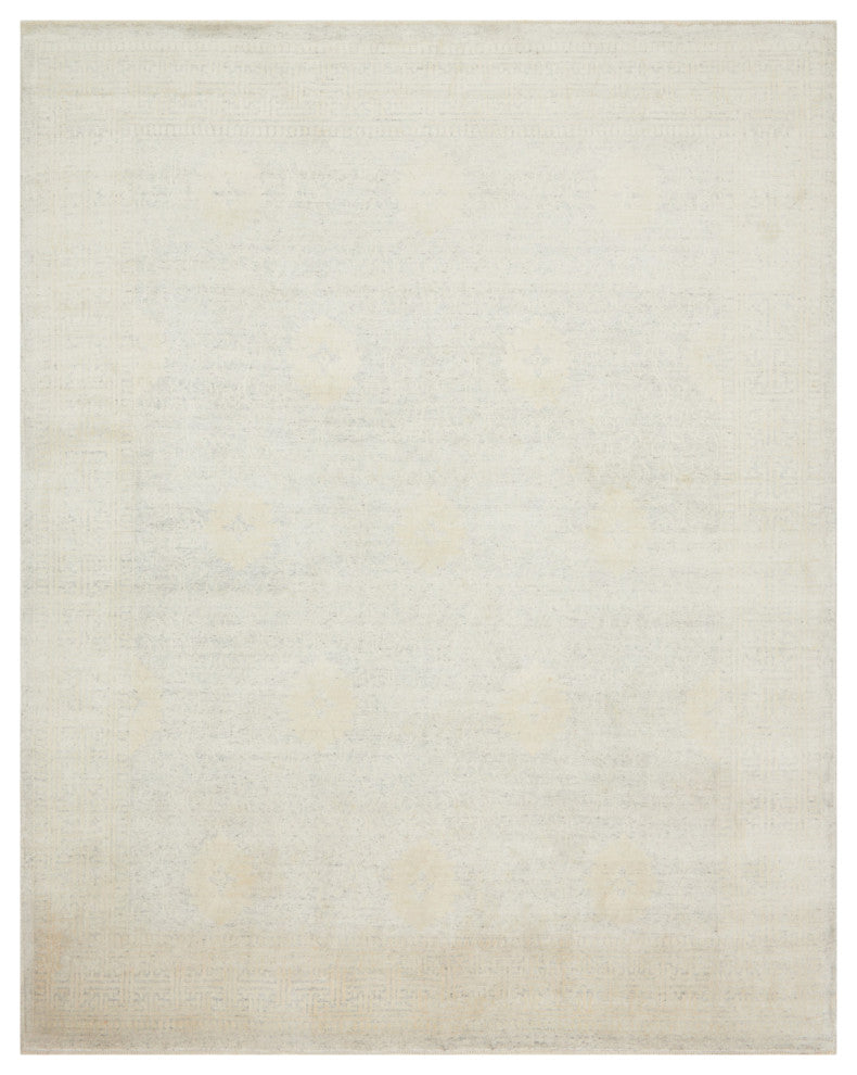 Viscose from Bamboo Hand Knotted Lucid LD-01 Area Rug, Bone, 9'x12'