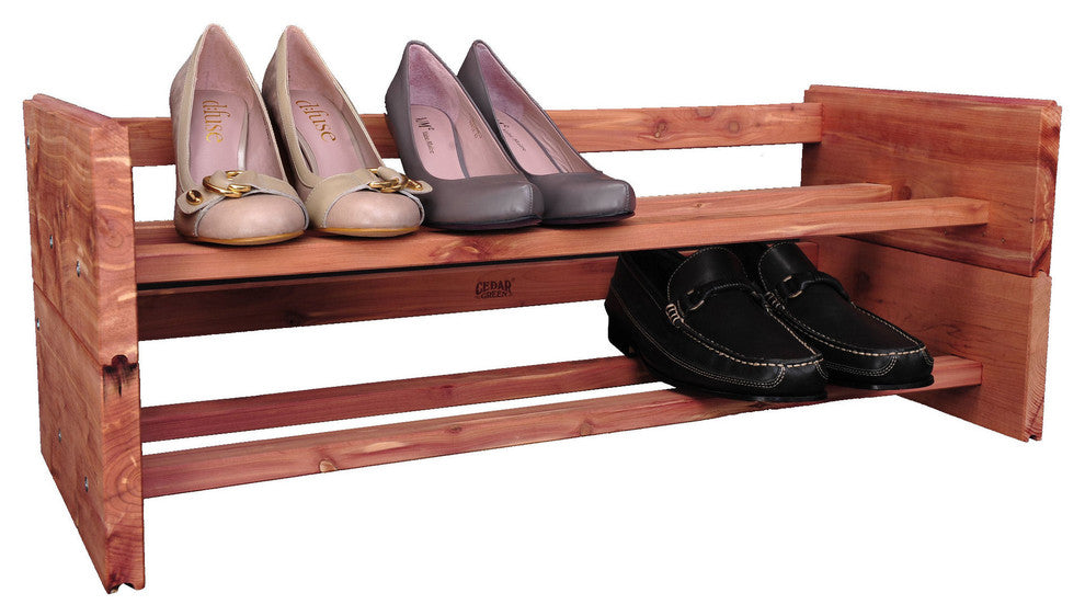 Two-Tier Aromatic Cedar Shoe Rack
