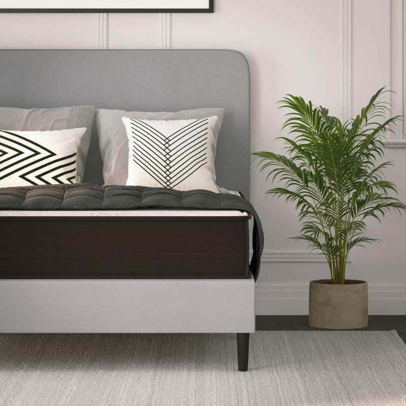 Dream 10 Inch Hybrid Mattress in a Box, White/Black, Full