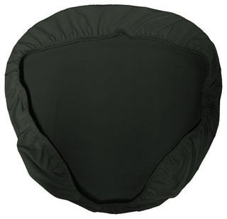 LA Linen Spandex Chiavari Chair Cushion Cover, Black, Set of 4