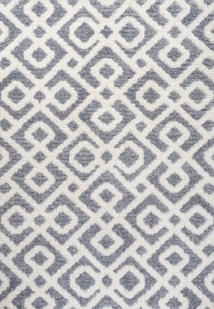 Astrid Retro Trellis High-Low Cream/Gray 8'x10' Area Rug