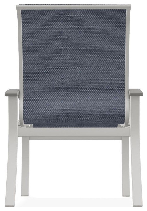 Belle Isle Sling Outdoor Dining Chair, Augustine Denim/Snow