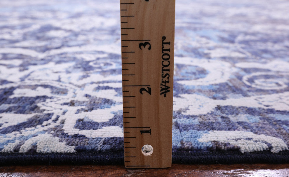 Modern Hand Knotted Wool and Silk Rug 9' 0" X 11' 10" Q7329