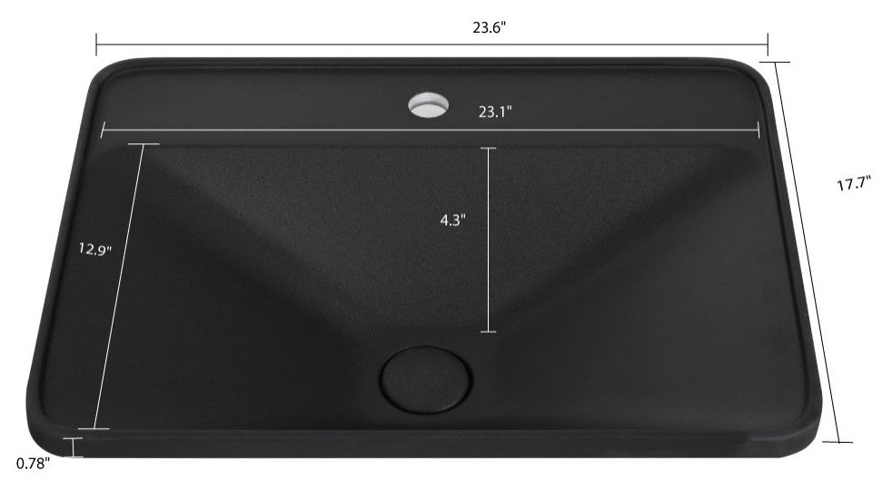 24" Solid Surface Resin Streamline K-2028-24 Vanity Top