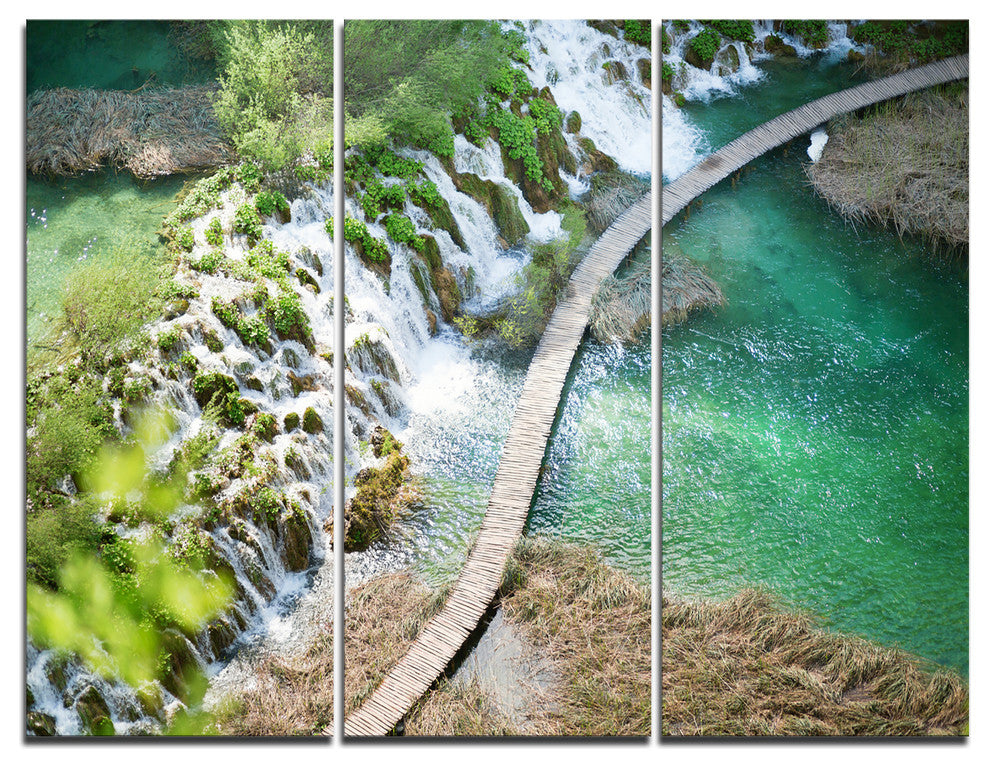 "Tourist Path in Plitvice Lakes" Photo Wall Art, 3 Panels, 36"x28"