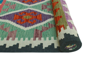 Flatweave Rutherfo Black/Ivory Runner, 2'7x9'6