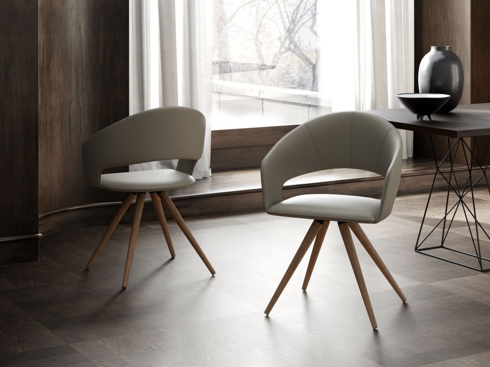 Icarus Dining Chair, Dove Gray Eco Leather