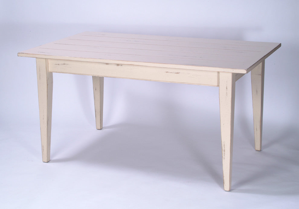 Windham Dining Table, Antique White, Distressed, 42"x72"