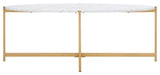 Safavieh Taliyah Oval Coffee Table, White Marble/Gold