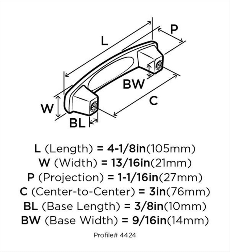 Forgings 3" Center-to-Center Satin Nickel Cabinet Pull