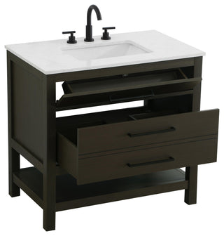 Home Living 36" Single Bathroom Vanity, Mocha Brown