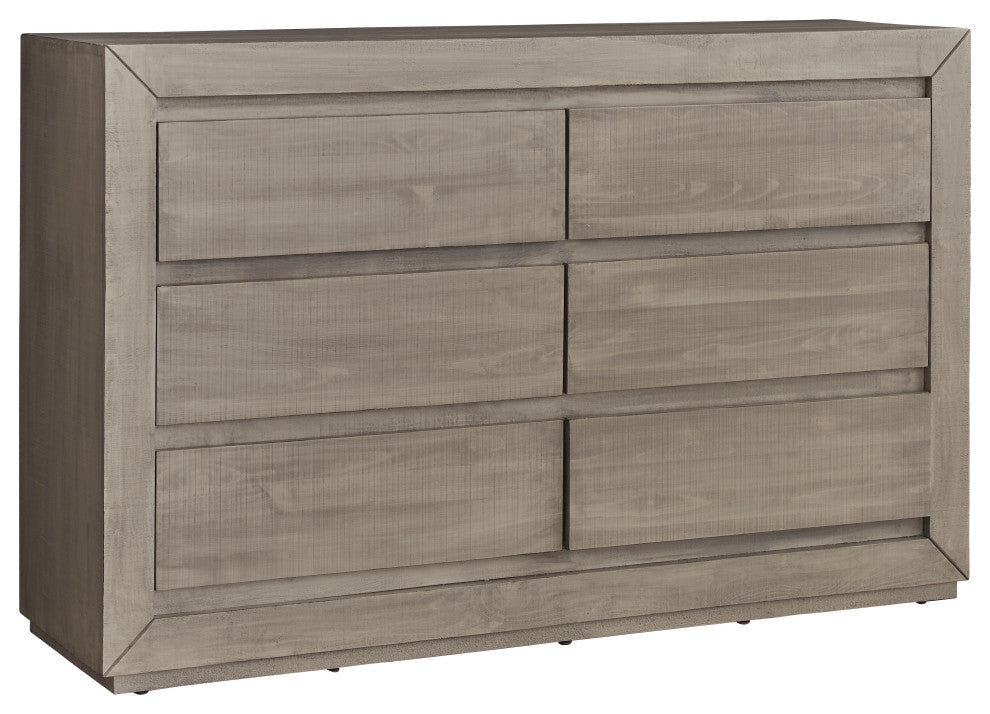 Palisades 6-Drawer Double Dresser, Stone Gray-Beige