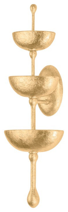 Aura 6-Light Wall Sconce, Vintage Gold Leaf