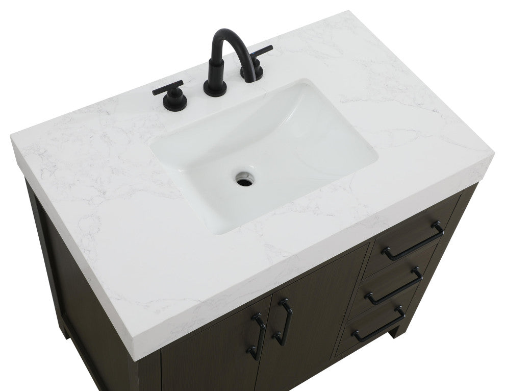 Home Living 36" Single Bathroom Vanity, Mocha Brown