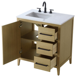 Home Living 32" Single Bathroom Vanity, Honey Brown