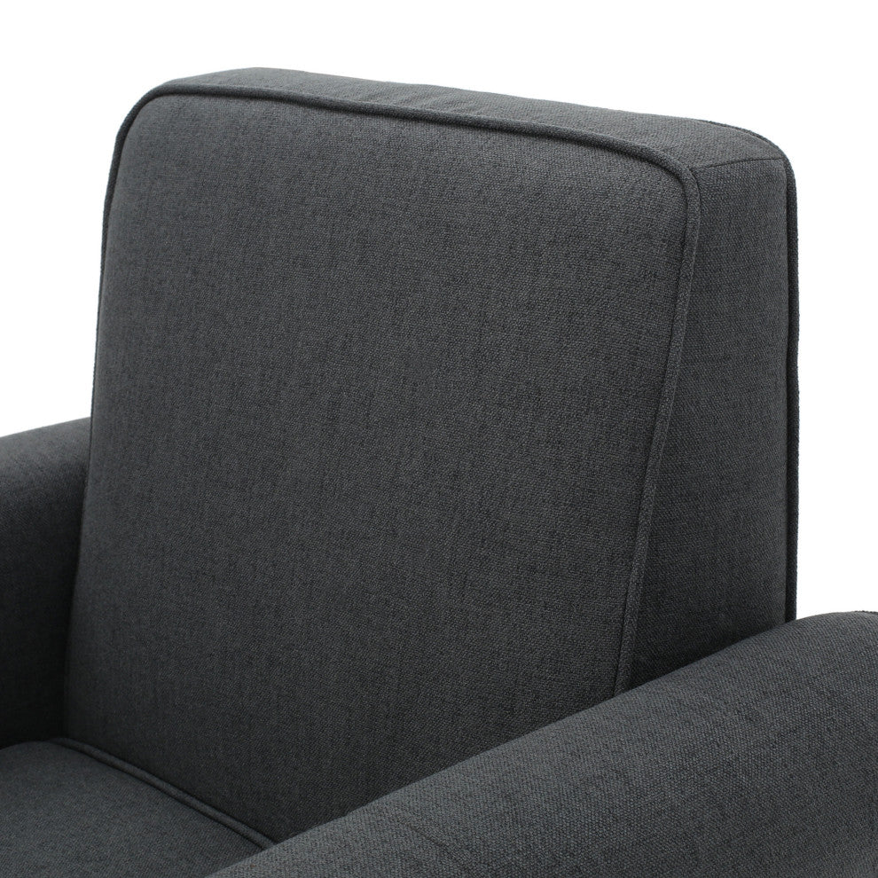 GDF Studio Declan Padded Fabric Club Chair, Dark Gray