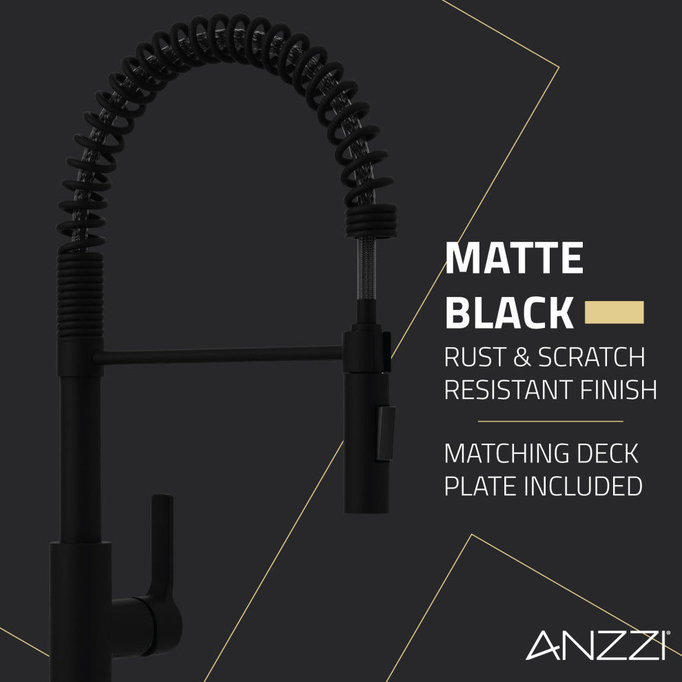 Touchless Pull-Down Faucet With Fan Sprayer, Matte Black