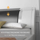 Full Bed Frame with Iron Pieces Decor and Adjustable Headboard