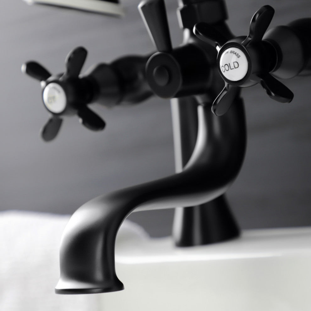 KS248MB Deck Mount Clawfoot Tub Faucet With Hand Shower, Matte Black
