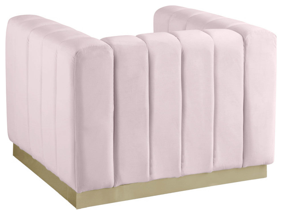 Marlon Velvet Upholstered Chair, Pink