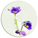 Purple Liverleaf Flower Watercolor, Floral Disc Metal Wall Art, 36"