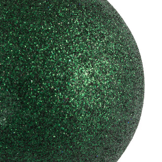 Vickerman 4" Midnight Green Glitter Ball Ornament, 6 per Bag